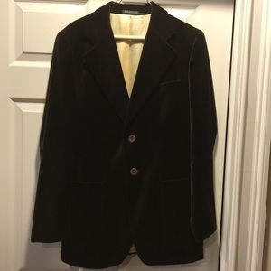VINTAGE BLAZER, Men’s-Brown-Velour, 40 R, Jaguar